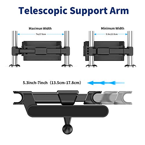 JPARR Soporte Tablet Coche,Soporte Reposacabezas Automóvil Telescópico Universal,Soporte de Coche Que Puede Giratorio 360 °,Compatible con Smartphone,Tableta,Kindle und Nintendo de 4~11"