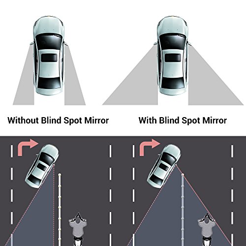 JTDEAL Blind Spot espejo (2pcs, 2"), Rimless HD cristal gran angular 360 ° canvex espejo retrovisor de coche lado espejo Stick de coche universal Fit