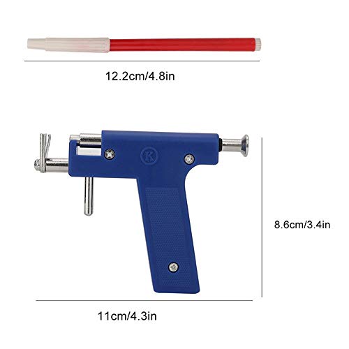 Juego de herramientas para pistolas de perforación para el oído profesional, herramienta para perforar el orificio del cuerpo sin dolor, aretes de acero, nariz, ombligo, agujas, kits, azul profundo