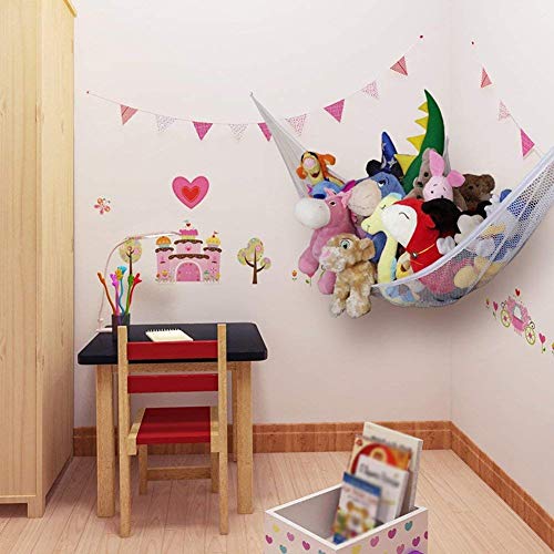 Juguete Hamaca Organizador Dormitorio Relleno Esquina Almacenaje Bebé Niños Baño Muñecas Flexible Colgante Ropa de Cama Red - Blanco, 180x120x120