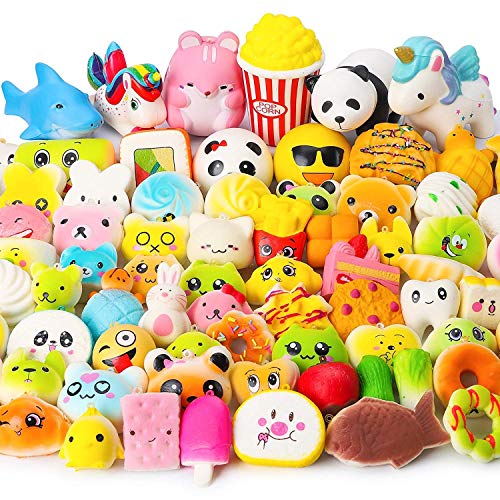 Juguetes Squishy de Hinchado Lento Paquete Surtido de 15 Squishies: Kawaii de Comida Gigante Bollo Pan Donuts Panda Suaves y Blandos Jumbo Medio y Mini - Amuletos de Móvil Llavero Correa