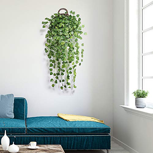 JUSTOYOU Hiedra Falsa Que cuelga la Planta de la Corona, Conveniente para al Aire Libre, Interior, Cesta, hogar, jardín, decoración de la Pared Que cuelga Las Plantas 6pcs 3ft