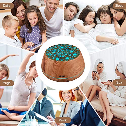 JVJH Humidificador Esencias，Humidificador Aromaterapia Ultrasónico，Gran Capacidad, Gradiente De 14 Colores, Material Seguro, Amplia Cobertura, Adecuado para Todas Las Estaciones…