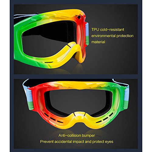 JW-YZWJ De los niños Gafas de esquí, esféricos de Doble Capa Anti-Niebla al Aire Libre Montañismo Viento y la Arena de la Nieve Gafas, Compatible con Casco,B