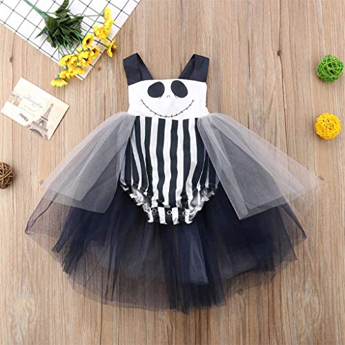 K-Youth Disfraz Halloween Vestidos Niña Tul Princesa Tutú Chica Vestido de Niña Fiesta Cosplay Fantasma Vestido Bebe Niña Ropa de Niñas 0-24 Meses Ropa Bebe Recién Nacido Niña (Blanco, 18-24 Meses)