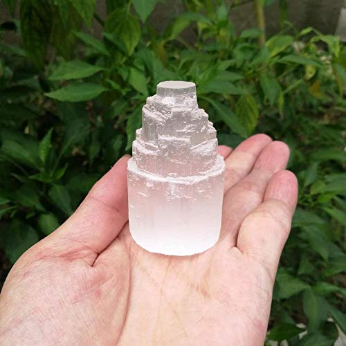 KAPU White Crystals Point Selenite Lamp Tower Healing Stones For,60-70Mm