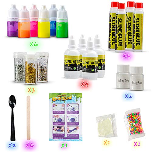 Karids Kit Hacer Slime con Todos los Insumos y Accesorios para Crear un Limo Esponjoso y Brillante