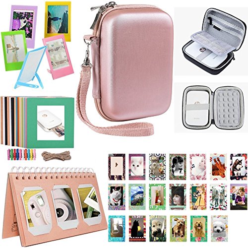 Katia Sprocket Portable Photo Printer Kit de accesorios para HP X7N07A, Polaroid ZIP Mobile Printer / Print Fotos de redes sociales con funda rígida, álbum de calendario, marcos, 2x3 adhesivo - Oro