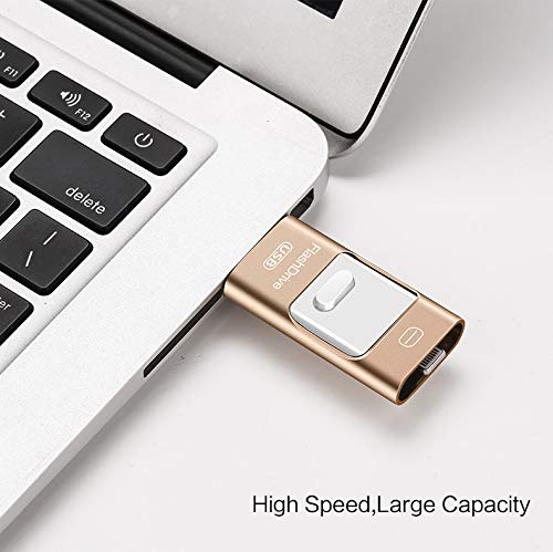 Kaulery Memoria USB para iPhone Android Pendrive 256GB Compatible con iOS iPad iPod Computadoras Laptops 3 en 1 Memoria Flash USB 3.0 (256GB)