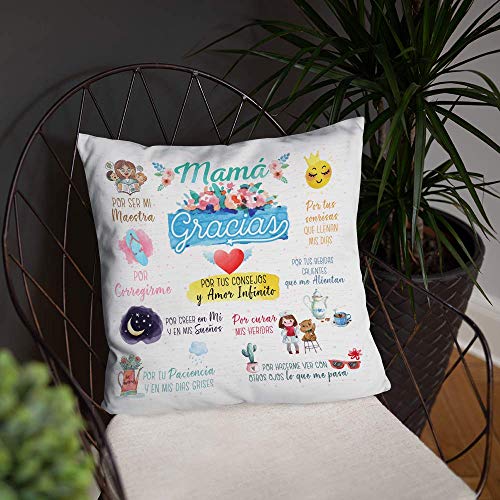 Kembilove Cojin Regalos día de la Madre – Regalos Originales para Mujeres – Cojines Originales con Frases Graciosas Mamá Gracias – Regalos Originales para cumpleaños