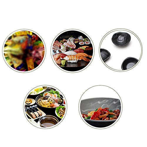 Kentop 2pcs Cuencos para Aperitivos Snack y Postre para Cocina y restaurante,negro