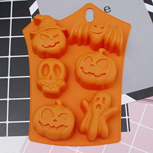 kentop Halloween silicona molde para hornear y manualidades Murciélago y forma de calabaza para magdalenas handgefertigte Galletas Chocolate