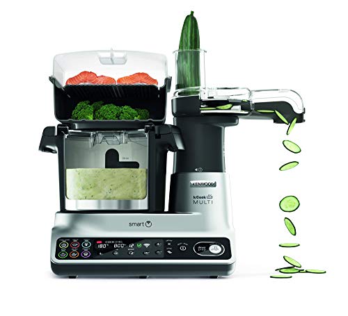 Kenwood kCook Multi Smart CCL450SI - Robot de cocina multifunción con WiFi controlable con una App desde el móvil, con +600 recetas gratuitas, balanza integrada, 1500 W, capacidad 4.5 L