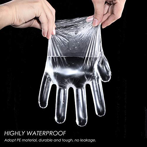 KESYOO 200 Unids/Pack Guantes de Plástico Transparente para Cocinar Guantes de Plástico Desechables para Guantes de Polietileno Desechables para El Hogar