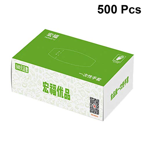 KESYOO 500Pcs / Pack Guantes Transparentes Multiusos Guantes de Plástico Transparente para Cocinar Guantes de Plástico Desechables para El Hogar (Caja Verde)