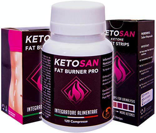 KETOSAN® Fat Burner Pro 3X1 | KIT: 120 PASTILLAS PARA ADELGAZAR + 50 TIRAS REACTIVAS PARA CETOSIS + E-BOOK E-BOOK DIETA CETOGÉNICA | quemagrasas potente para adelgazar | 100% Vegano