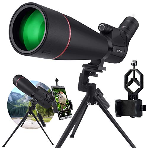 KEXWAXX Telescopio Terrestre Potente 20-60x80mm Zoom Impermeable FMC BAK4 Prisma Telescopio Astronomico Profesional Monocular con Trípode y Adaptador de Smartphone