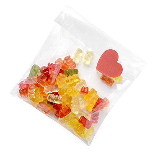 kgpack 100x Bolsas de plástico de celofán Transparente con Pegatinas Corazón 15 x 20 cmBolsitas de Bolsas de plástico para Galletas Galletas Dulces Tortas de Dulces Magdalenas de Chocolate Piruletas