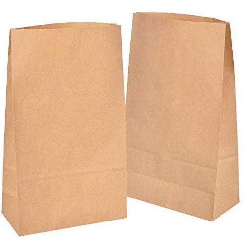 kgpack 50x Bolsas de Papel Kraft DIY 18 x 30 x 8 cm | Bolsas de Papel Kraft para niños | Calendario de adviento | Bolsa de Regalo de Fondo Plano | Bolsa de Papel de Alimentos