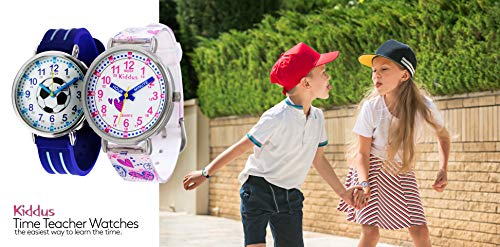 KIDDUS Reloj Educativo para niña, Chica, Chico. De Pulsera, analógico. Time Teacher fácil de Leer para Aprender la Hora. Ejercicios incluídos. Mecanismo de Cuarzo japonés. KI10302 Rosa