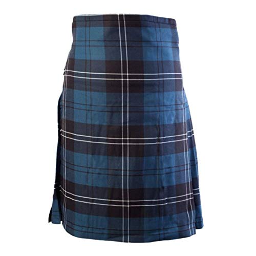 Kilt - Falda para hombre escocesa, estilo retro, tradicional vintage, falda clásica, disfraz de escocés, disfraz de tartán para cosplay o carnaval azul 3XL