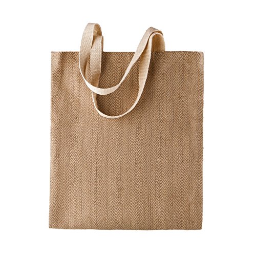 KiMood - Bolsa de yute con diseño para mujer (Paquete de 2) (Talla Única) (Natural/capuchino)