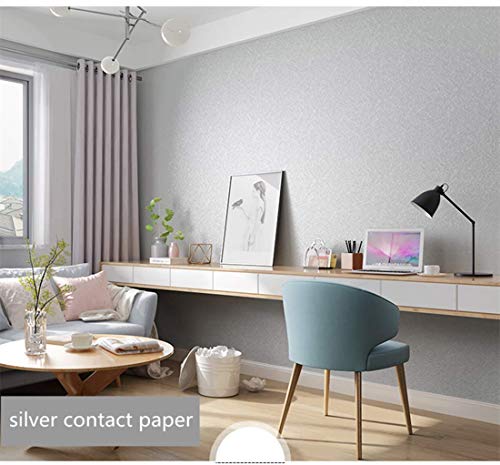 KINLO 0.61 * 5m per Rollo Vinilo Adhesivo para Forrar Muebles con la Veta de Seda Cruda Bonita Gris Impermeable PVC Papel Pintado de Pared/Decoración Dormitorio Infantil/Cocina/Armario/Mesa/Puerta