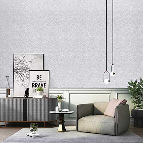 KINLO 0.61 * 5m per Rollo Vinilo Adhesivo para Forrar Muebles con la Veta de Seda Cruda Bonita Gris Impermeable PVC Papel Pintado de Pared/Decoración Dormitorio Infantil/Cocina/Armario/Mesa/Puerta