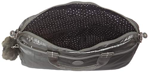 Kipling KAITLYN Maletín, 40 cm, 11 liters, Gris (Metallic Stony)