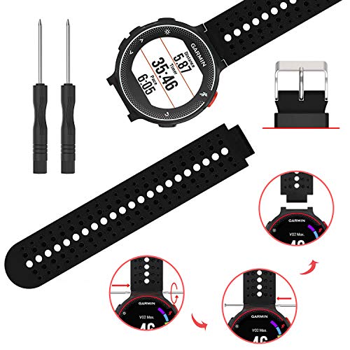 kitway Compatible con Forerunner 235 Correa de Reloj, Banda de Reemplazo Silicona Suave Sports Pulsera para Forerunner 235/220/230/620/630/735XT Smart Watch