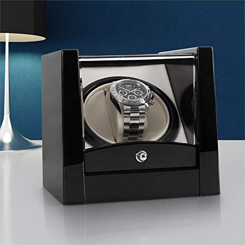 Klarstein 8PT1S Watch Winder for 1 Watch (Small Footprint Inslauf/Clockwise Viewing Window - Black