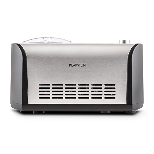 Klarstein Snowberry & Choc - máquina de helado, máquina para hacer helados, 135 W, capacidad de 1,2 litros, tiempo preparación: 30-40 min, pantalla LED integrada, incluye recetario, plateado