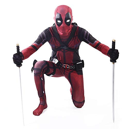 KLEIDEE Cosplay Ropa Traje De Deadpool Cosplay Disfraz De Lycra Medias Siamesas Impresión Digital 3D Vestido Navideño Apretado De Halloween para Adultos/Niños Desgaste Kid-M