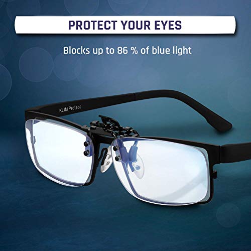 ⭐️KLIM Protect OTG - Gafas de clip para bloquear la luz azul - Alta protección frente a la pantalla - Gafas Gaming para PC, móvil, TV - Anti fatiga, Anti luz azul - NUEVAS 2020