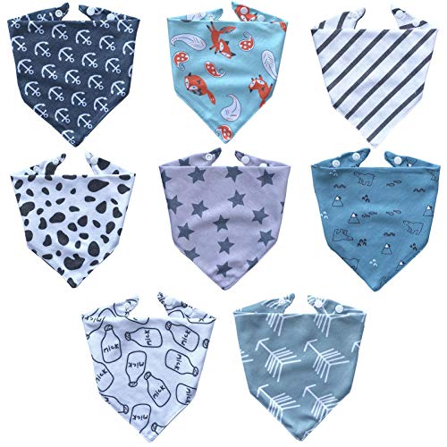 KLOP256 Baby Bandana Baberos Baberos 8 unids/set multifunción a prueba de humedad suave lavable cómodo niños niñas diario mixto color hion ajustable plegable