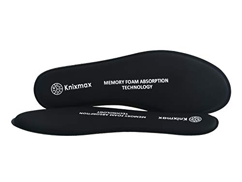 Knixmax Plantillas Memory Foam para Zapatos de Mujer y Hombre, Plantillas Confort Amortiguadoras Cómodas y Flexibles para Trabajo, Deportes, Caminar, Senderismo, EU41 (UK7) Negro