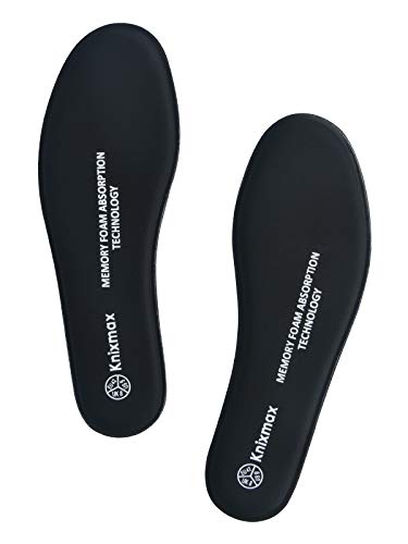 Knixmax Plantillas Memory Foam para Zapatos de Mujer y Hombre, Plantillas Confort Amortiguadoras Cómodas y Flexibles para Trabajo, Deportes, Caminar, Senderismo, EU41 (UK7) Negro