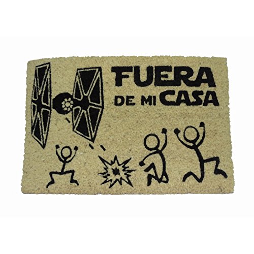 koko doormats Felpudo de Star Wars para Entrada de Casa Fuera de mi Casa Original y Divertido/Fibra Natural de Coco con Base de PVC, 40x60 cm