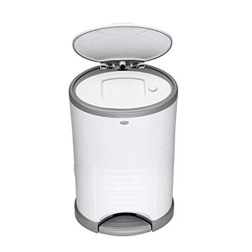 Korbell MINI Cubo de pañales, 9 L, Blanco, Económico, Ecológico, Pedal, Capacidad de 25 capas, Norme