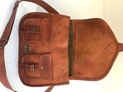 kpl 14 Pulgadas Piel Bolso Mujeres Bolsa De Hombro Crossbody Satchel – Bolso Viaje Bolso Cartera De Piel Auténtica