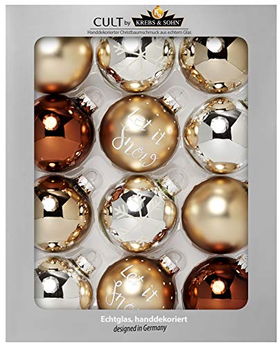 KREBS & SOHN 74762 Ball Christmas Ornament Oro 12pieza(s) Adorno navideño - Adornos navideños (Ball Christmas Ornament, Oro, 12 Pieza(s), Caja)