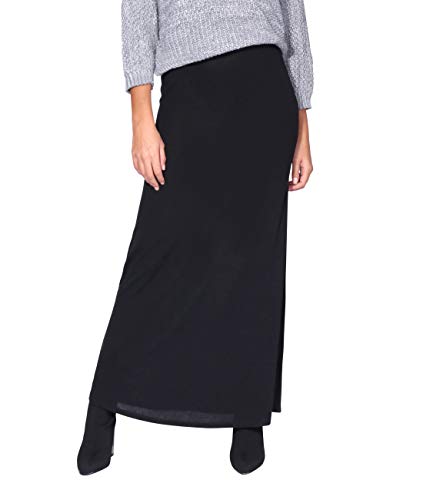 KRISP Falda Larga Mujer Boho Hippies Bohemia Elegante Vuelo Talla Grande Cintura Alta Elástica, (Negro (2968), 38 EU (10 UK)), 2968-BLK-10