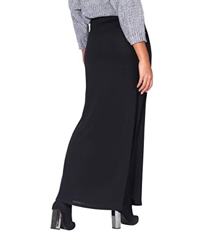 KRISP Falda Larga Mujer Boho Hippies Bohemia Elegante Vuelo Talla Grande Cintura Alta Elástica, (Negro (2968), 40 EU (12 UK)), 2968-BLK-12