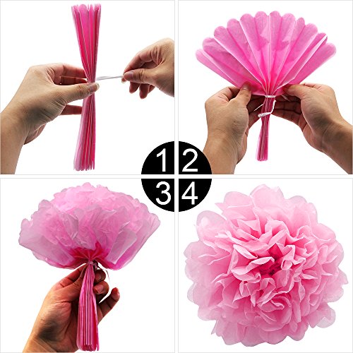 KUNGYO Decoraciones de Feliz Cumpleaños 20 Oro Rosa Happy Birthday Bandera Gigante Número 20 y Estrella de Helio Globos Cintas Flores de Papel Pom Globos de látex