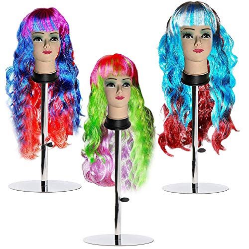 Kurtzy Peluca Larga (3 Paquete) - Multicolor Pelucas 68 cm - Peluca Sintética Larga Ondulada - Pelucas de Cosplay para Fiesta de Disfraces, Carnaval y Disfraces