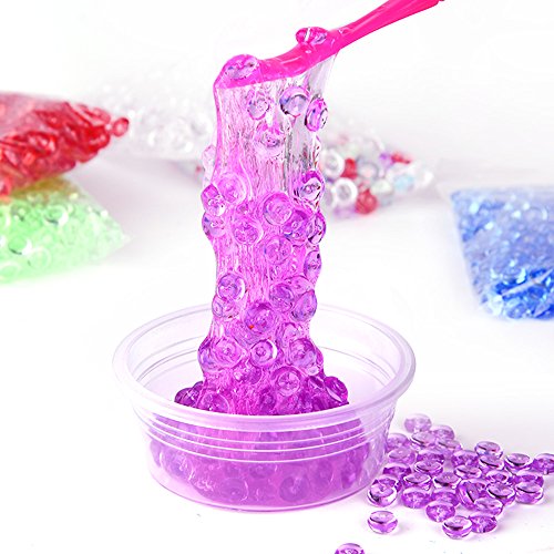 Kuuqa 24 Unidades Kit para Hacer Slime Suministros Incluyendo Micro Perlas de Espuma de Poliestireno Bolas Perlas de Pecera Confeti frutas Rebanadas Slime Herramientas para DIY Craft