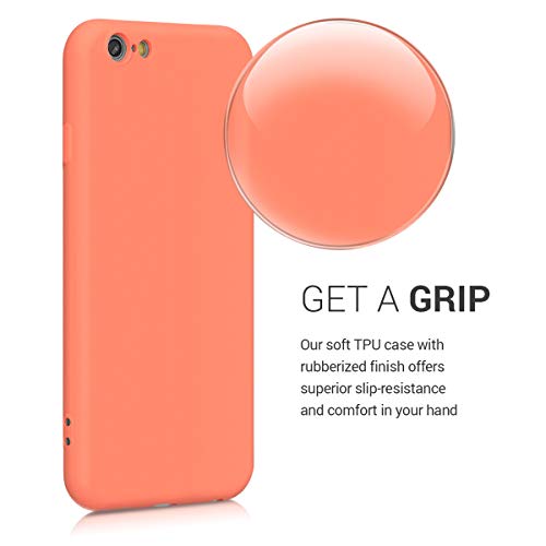 kwmobile Funda Compatible con Apple iPhone 6 / 6S - Carcasa de Silicona TPU para móvil - Cover Trasero en Coral neón