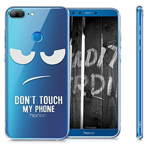 kwmobile Funda Compatible con Huawei Honor 9 Lite - Carcasa de TPU y Don't Touch my Phone en Blanco/Transparente