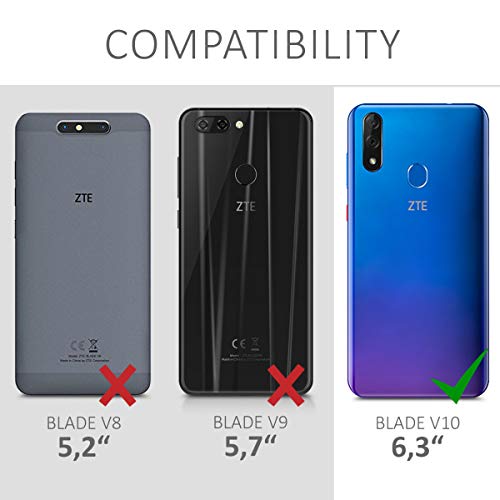 kwmobile Funda Compatible con ZTE Blade V10 - De Cuero sintético - Case con Tarjetero en Negro