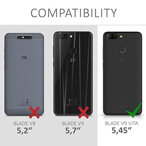 kwmobile Funda Compatible con ZTE Blade V9 Vita - Carcasa de Tela y Cuero sintético Tarjetero Gris/Negro